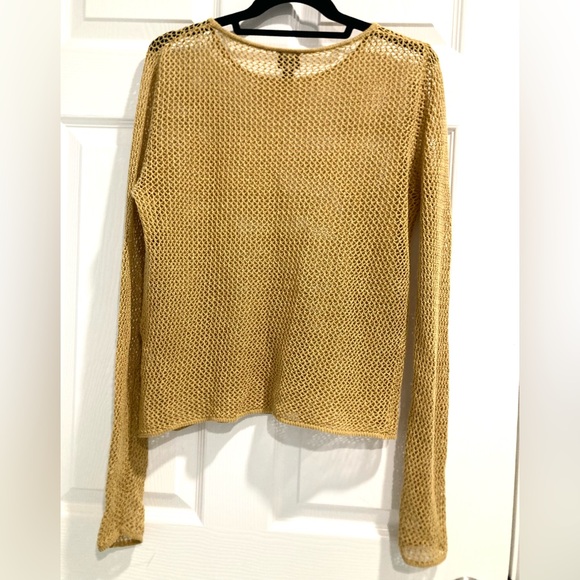 Eileen Fisher Gold Knit 100% Linen Layering Top Sweater S-M - Picture 2 of 10
